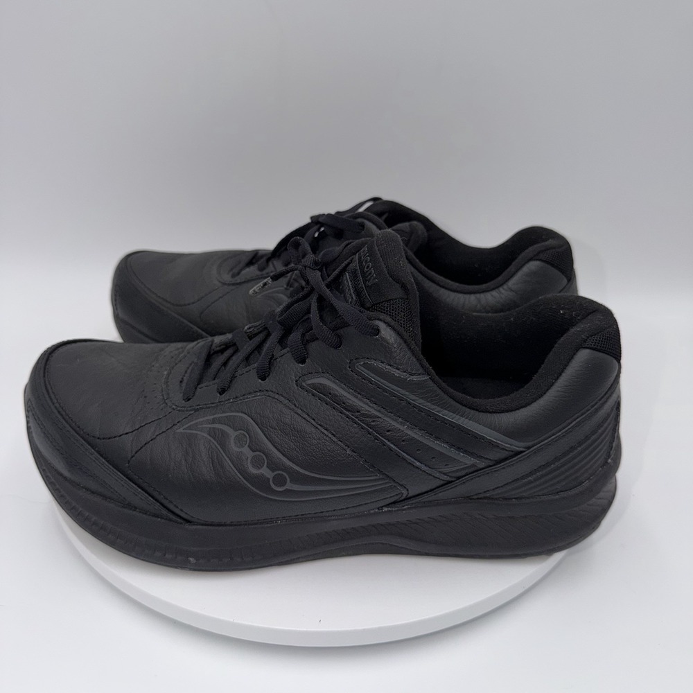 Saucony Echelon Walker 3 Mens 9.5 Extra Wide Black Leather Athletic Sneakers